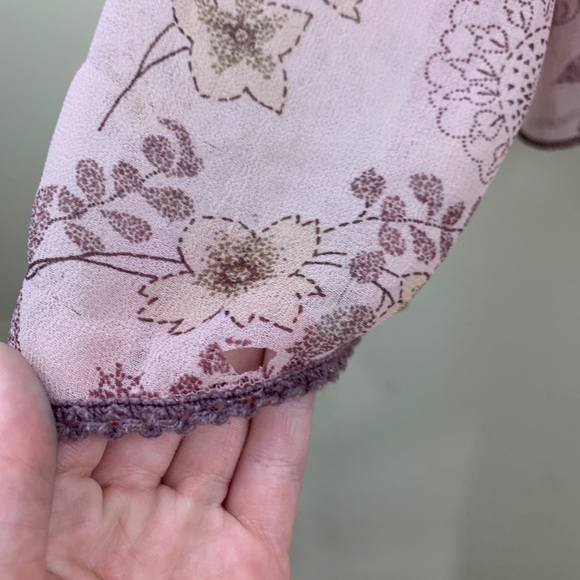 bell sleeve floral v neck boho paisley tunic top - Picture 5 of 9